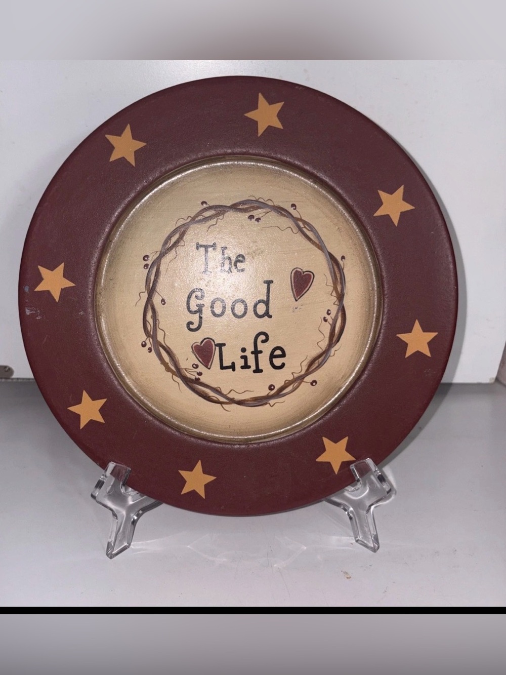 The Good Life Decorative Serveware Plate - Brown and Cream